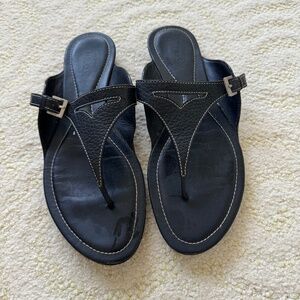 Tods Antilles Black Sandals Sz 9